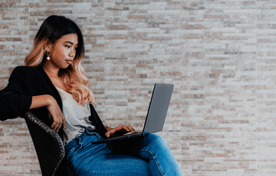A Gen Z woman on her computer